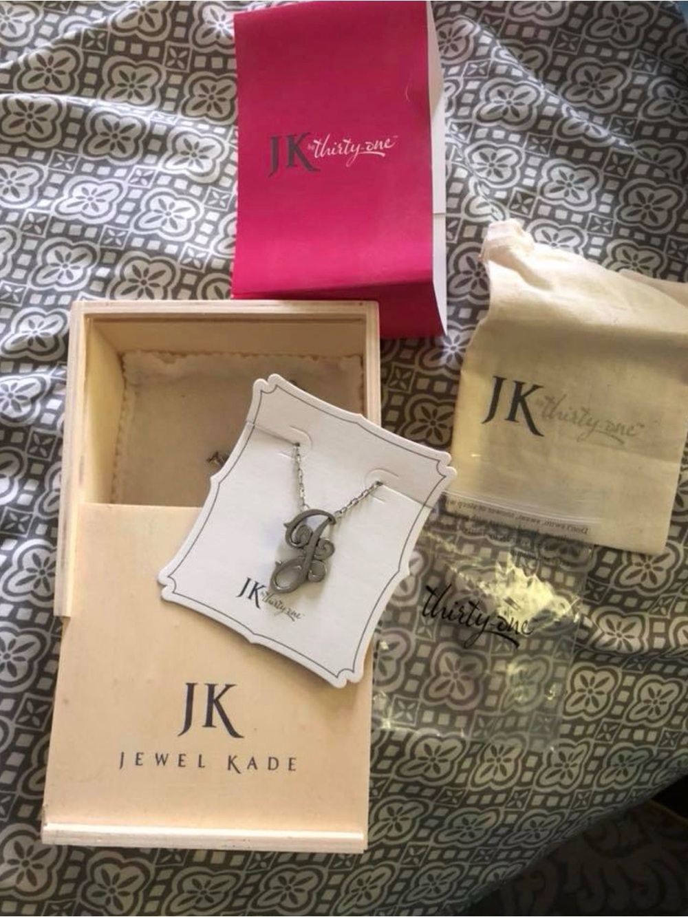 Jewel Kade by Thirty-One Silver Initial 'Jโ Pendant Necklace - Silver